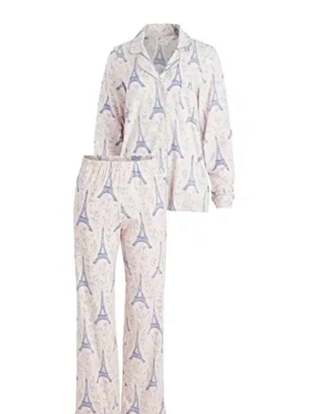 Womens Eiffel Tower Pink Pajama Set